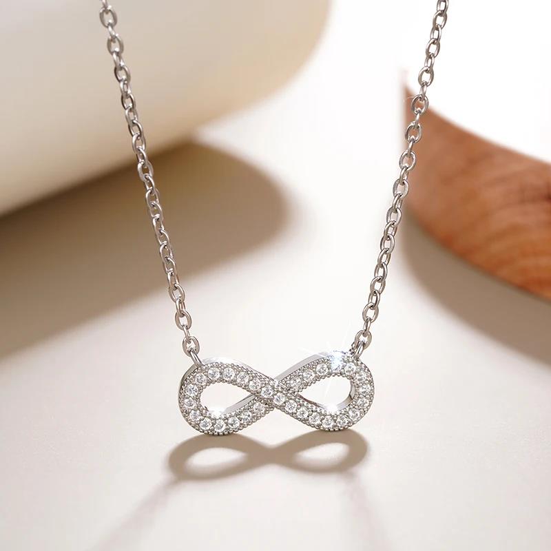 Huitan Fashion Chic Pendant Necklace Lady Everyday Jewelry with Cubic Zirconia Stylish Versatile Silver Color Accessories GiftsGood product