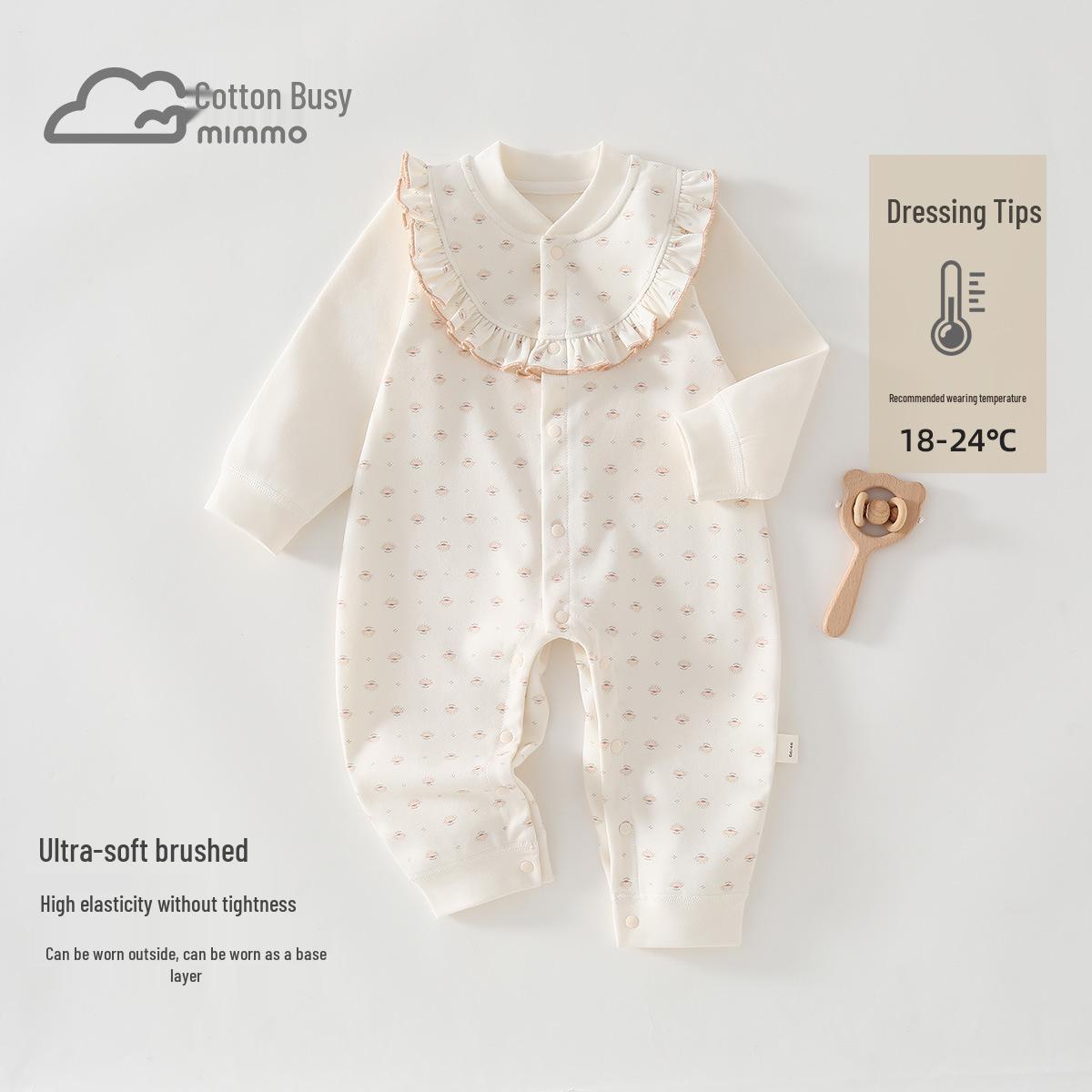 

Велюровий дитячий комбінезон з мереживним коміром Класу А - М який, без бирок, чотирисезонний комбінезон для дівчаток 66 cm