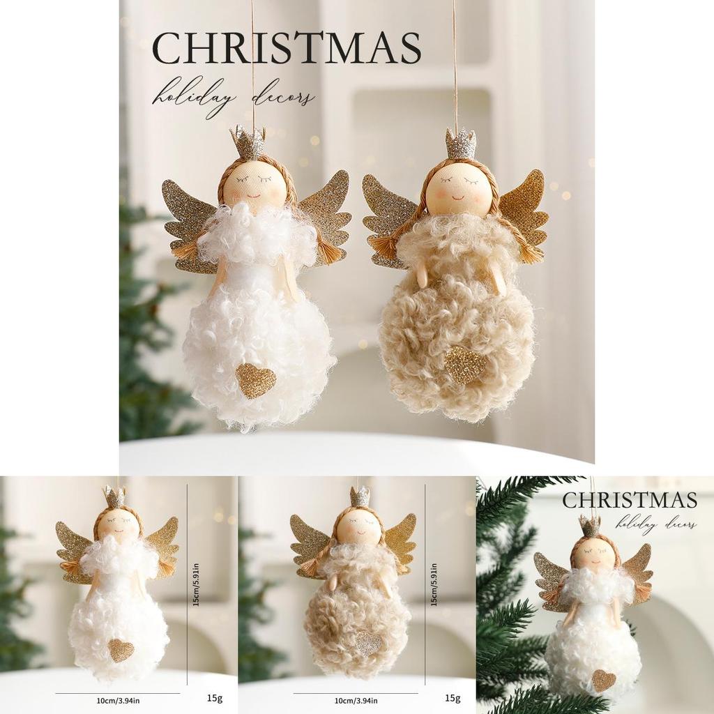 Christmas Angel Girl Plush Ornament With Cute Cartoon Design For Holiday Decor