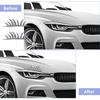 SUPERFINDINGS 2pcs Car Headlight Eyelash Stickers White Diamond False Cute Rhinestone Sparkling Diamond Car Eyelid Decoration