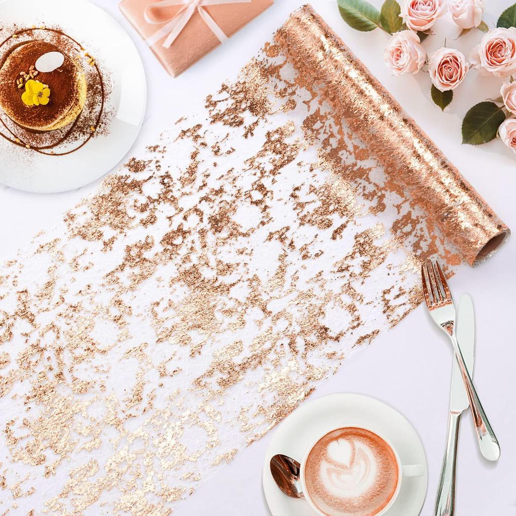 Exclusive Irregular Texture Hot Stamping Foil Table Runner and Placemat for Wedding Decor and Gift Packaging