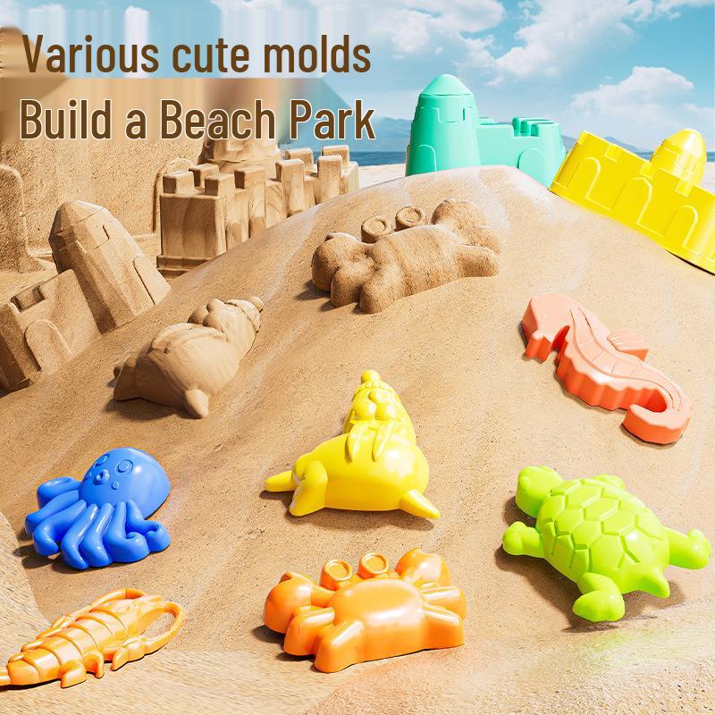 Seaside Sand Play Set: Children's Beach Toys with Shovel, Sand Timer, and Car Bucket