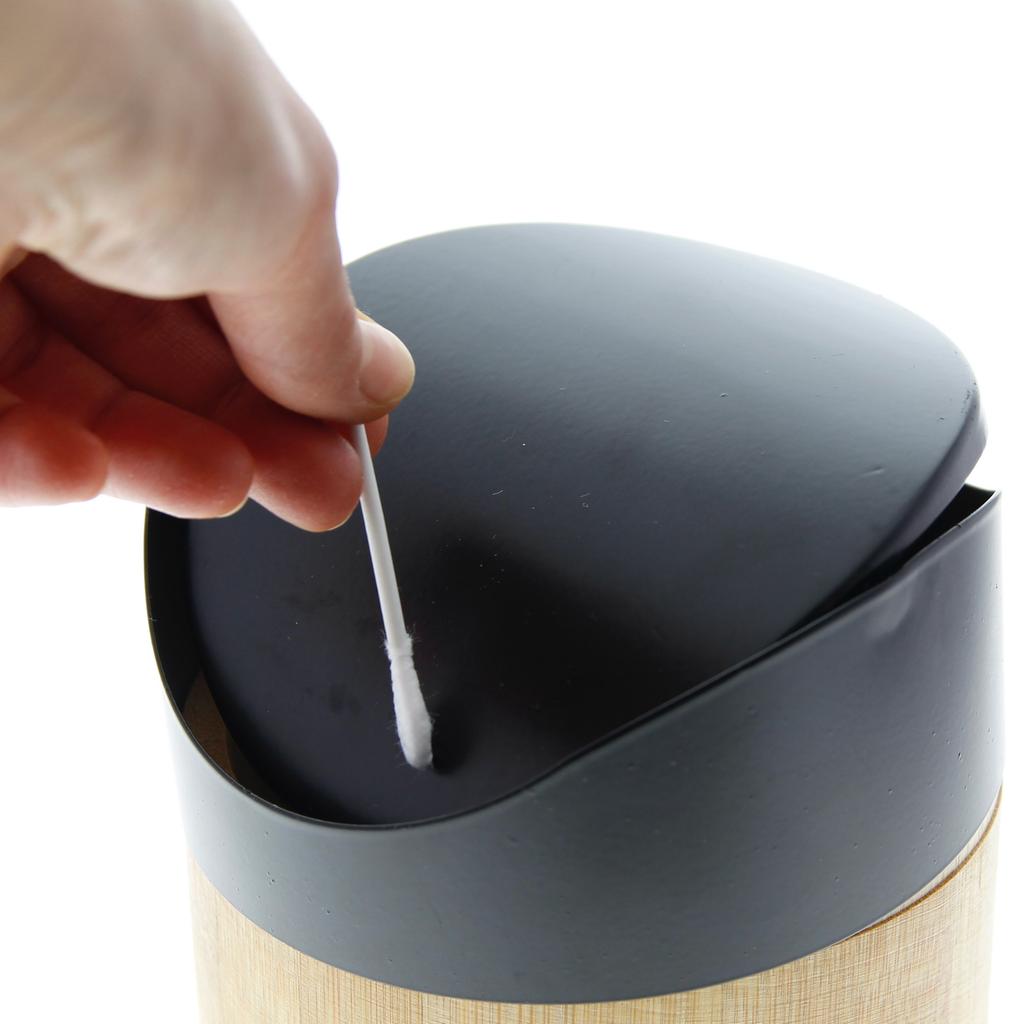 Bathroom Basket Mini Bamboo Table Garbage Restaurant Garbage Bin