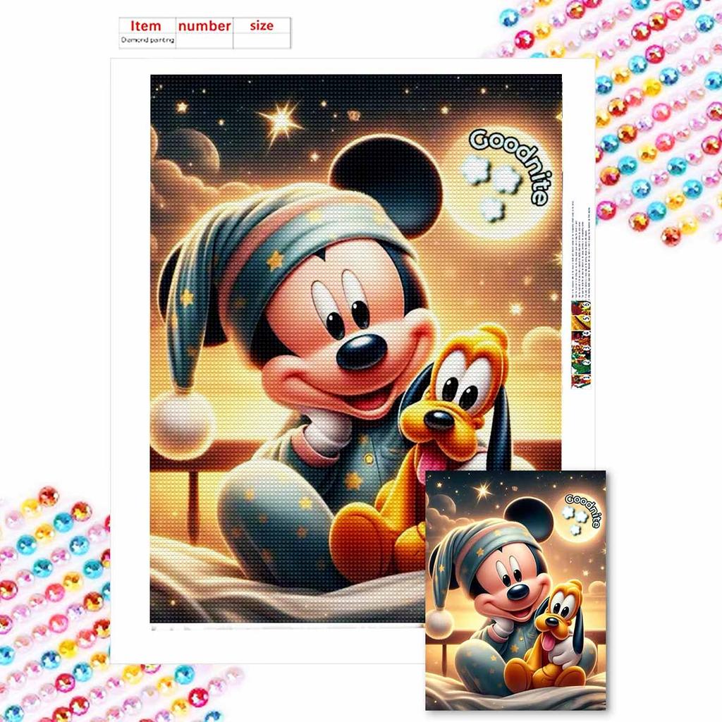 DIY Diamond Painting Mickey Mouse and The PuppyCross Stitch Kit Mosaic Art Diamond Painting Full Circle Diamond Home Decoration
