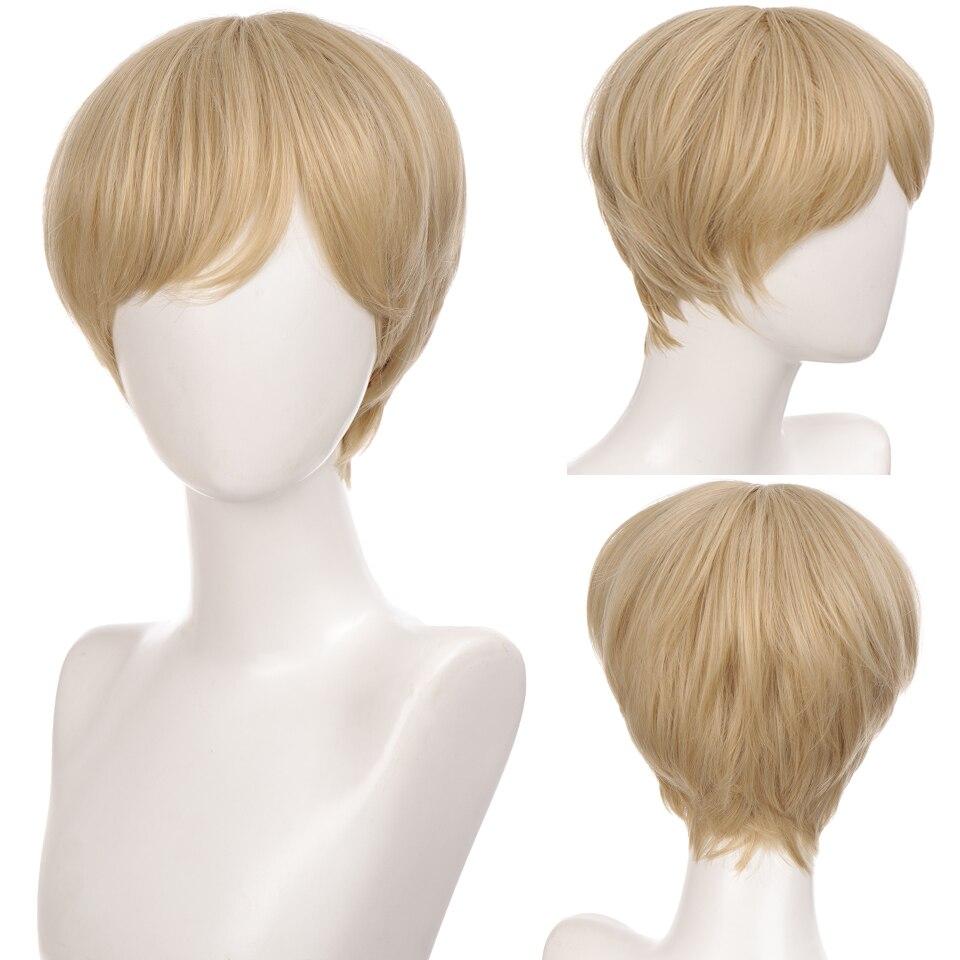 Middle Part Short Blonde Hair Straight Middle Part Male Short