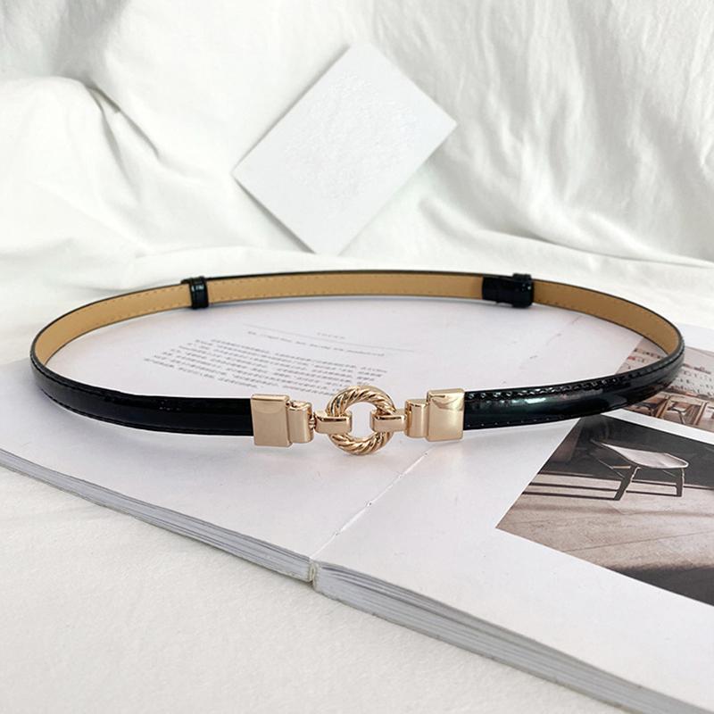 

1 шт. женский ПУ черный белый пояс тонкий эластичный пояс для платья аксессуары для одежды чёрный