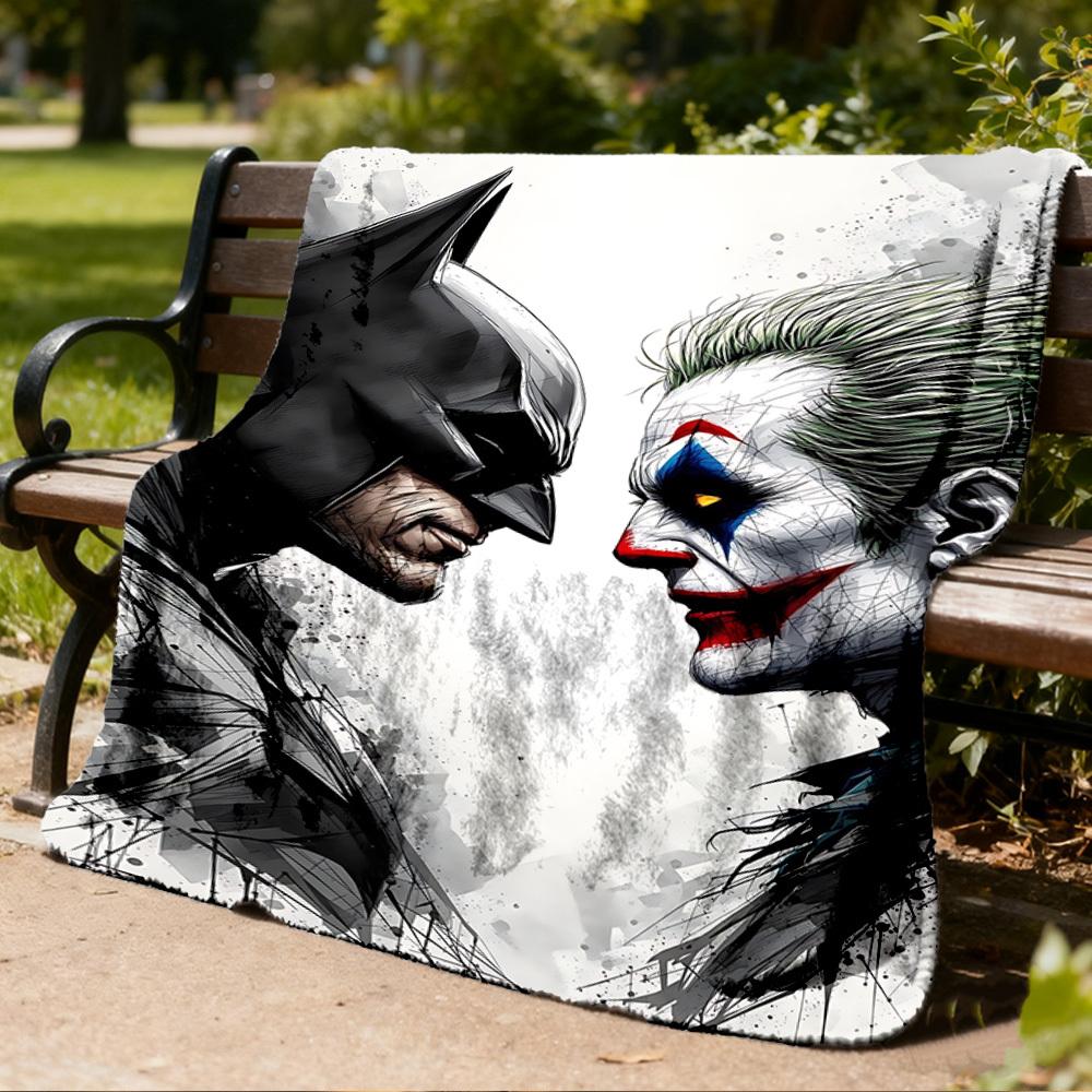 1pc Batman, Joker Outdoor Flannel Throw Blanket Soft, Lightweight & Warm