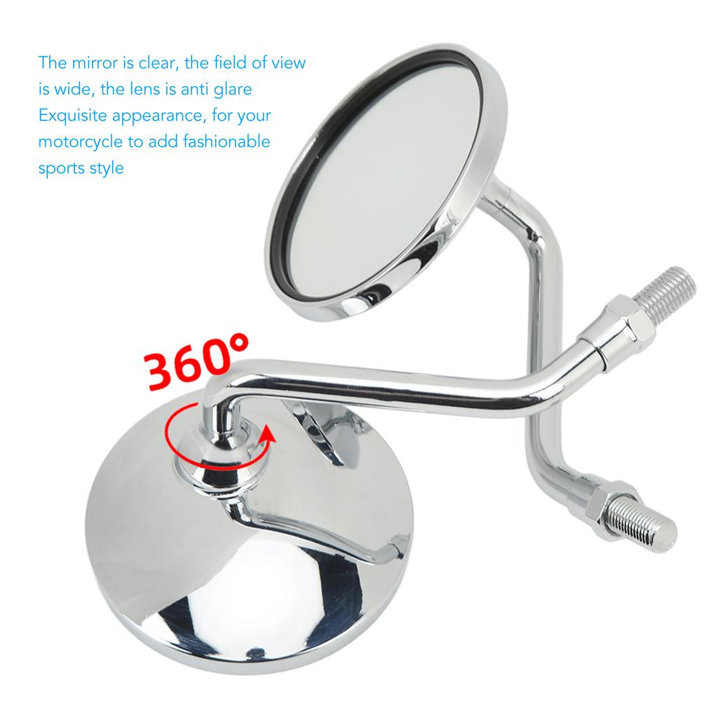 Rear View Mirror 3.4in Wide Handlebar Rear View Mirrors for Motorcycle
