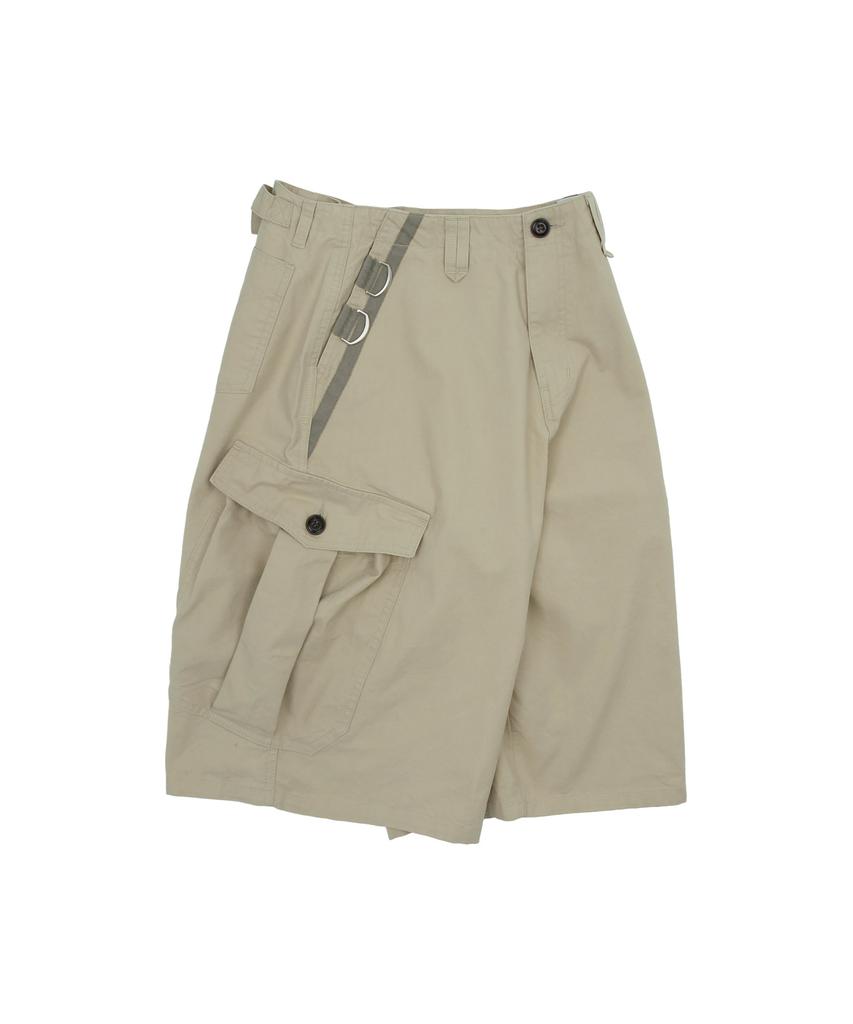KIJIKO Ke614. Washed Bermuda Cargo Pants Beige Gray