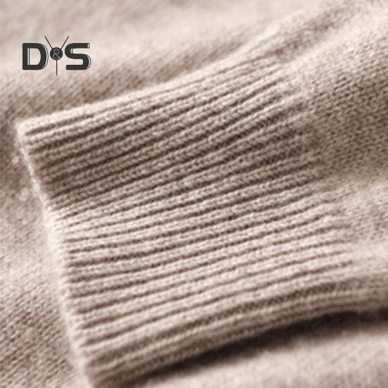 Women Sweater High Collar Long Sleeve Ribbed Trim Knitting Tops Solid Color Loose Fit Thickened Bottoming Tops