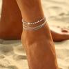 Women Anklet Multi-layered Rhinestone Decor Adjustable Length Polished Lady Ankle Jewelry Ankle Chain Birthdays Anniversaries Gift