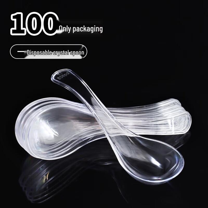 Miaojie Disposable Plastic Spoons, 100 Count