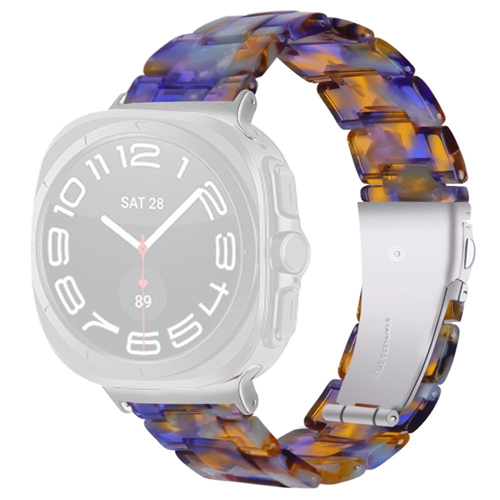 For Samsung Galaxy Watch Ultra 47mm Waterproof Resin Acrylic Watch Strap Buckle Design Wrist Band