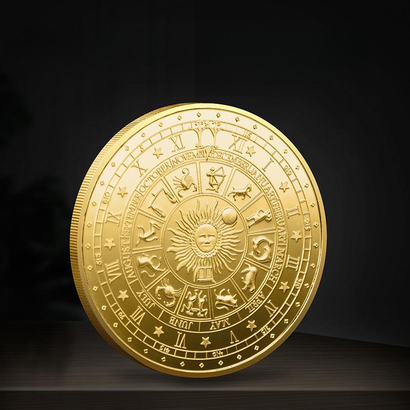 

Західне Таро Бажання Позолочені монети Місячне світло Сонце Бог Щастя Фенг-шуй Монети Сузір я Пам ятні монети Зуби Безсмертні монети 40*3