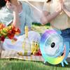 Portable USB Rechargeable Desk Fan with RGB LED Night Light 3 Speed Quiet Air Circulation Fan 360 Adjustable Home Office Bedroom