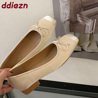 Moda Moda Motylkowy Węzeł Damskie Płaskie Buty Luksusowe Damskie Miękkie Obuwie Płaskie Damskie Półbuty Wsuwane