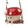 Mushroom Flower Pot Swing Face Planter Succulent Plant Pot Ornament for Wall Ceiling Shelf Decoration