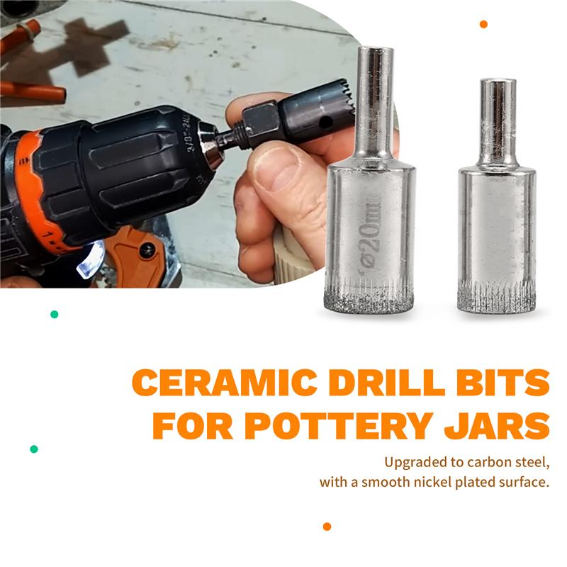 

A96I-Diamond Drill Bits Set, 10 PCS Diamond Hole Saw Set, Glass Drill Bit For Tile Porcelain Marble Granite Bottles срібний