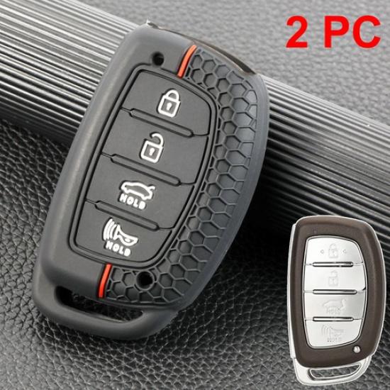 

For Hyundai Tucson Santa Fe Sonata Key Fob Cover Case Shell Silicone 4 Button.