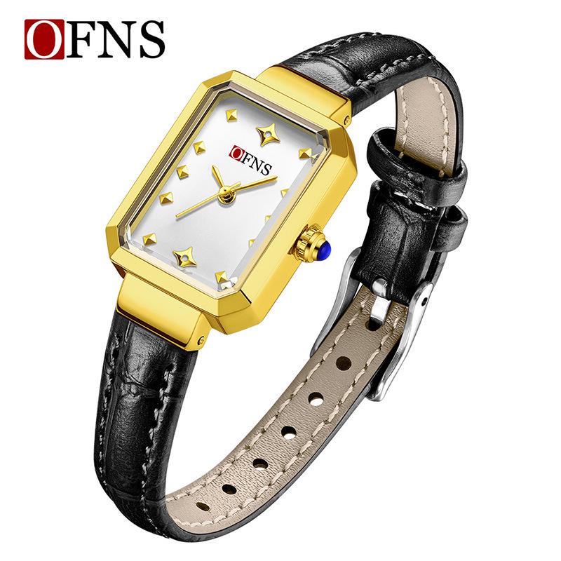 Oufanny Women's Simple Square Dial Quartz Wristwatch – Korean Style, Light Luxury for Ladies & Students