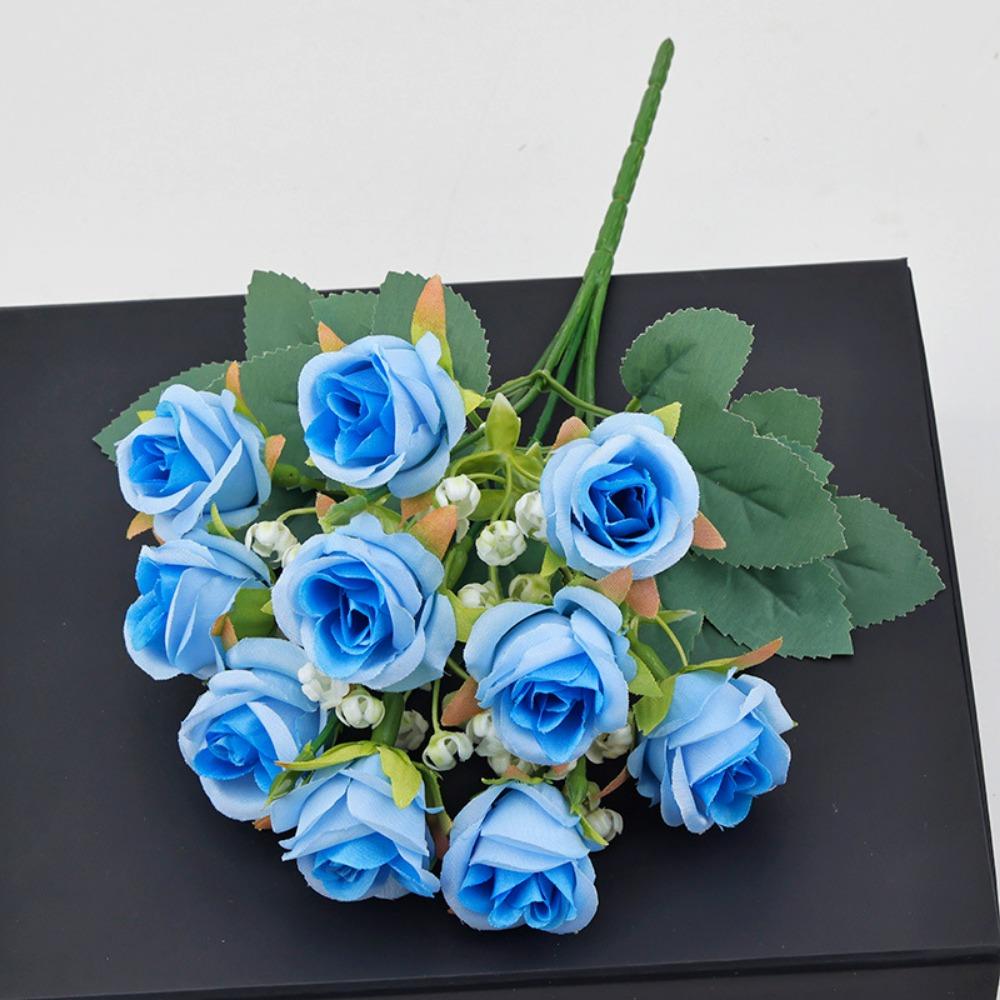Festival Supplies Simulated Diamond Rose Flower 10 Heads Rose Bundle  Home Decor