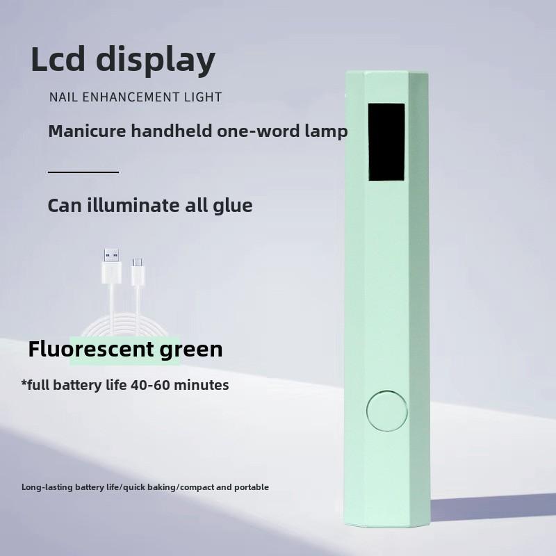 

Мини портативная светодиодная лампа для ногтей, перезаряжаемая УФ-лампа для отверждения с цифровым дисплеем для маникюра зелёный