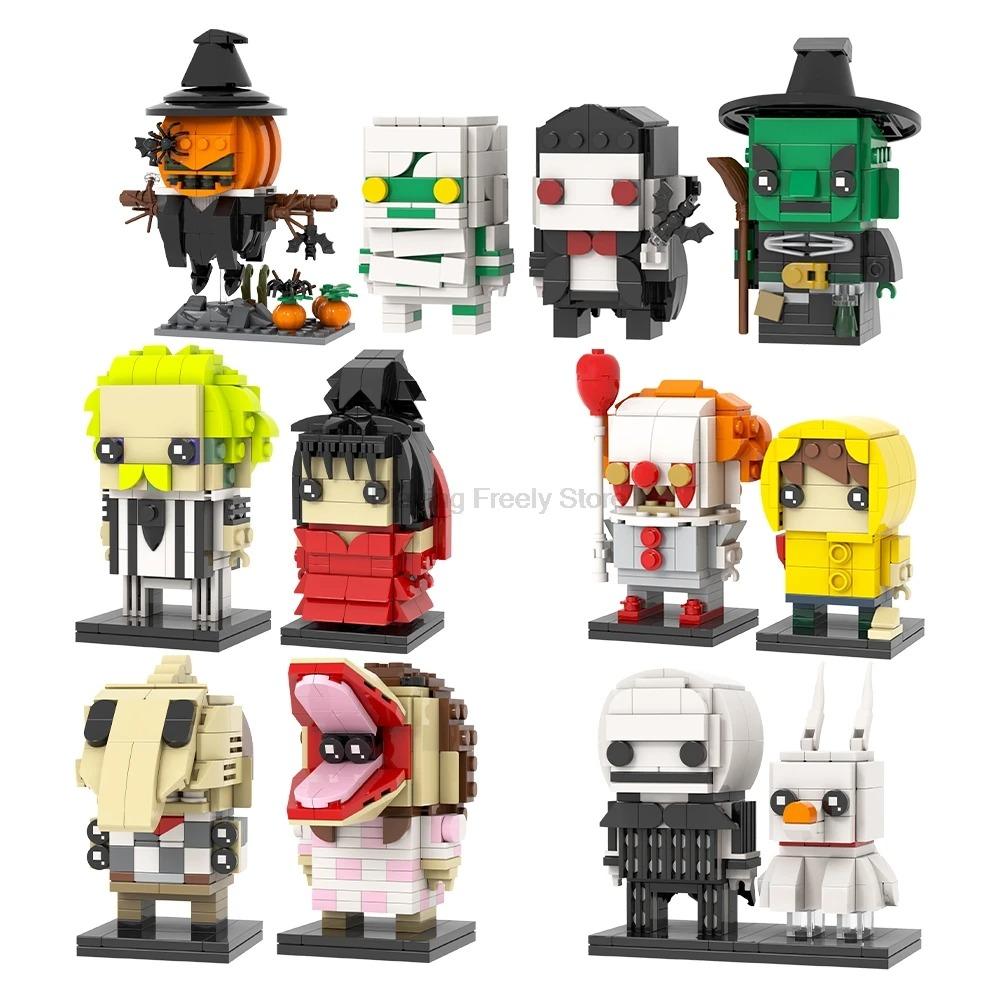 MOC Horror Movie Figure Bricks It Lydia Mummy Witch Pumpkin Compatible Building Blocks Toys For Children Friends Halloween Gifts