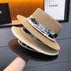 Flat top top hat design sense pearl temperament versatile straw hat summer vacation shade beach hat children