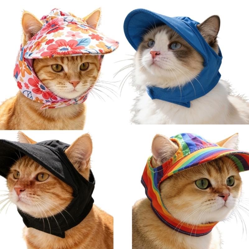Lovely Dog Bonnet Cap Dogs Sport Accessory Adjustable Breathable Dog Sun Hat with Ear Holes Pet Baseball Cap