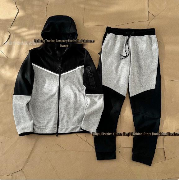 Veste cardigan zippée à capuche en coton pour homme - Manteau décontracté printemps/automne 2024