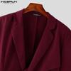 INCERUN Men Long Sleeve One Button Cutout Blazer Irregular Coats