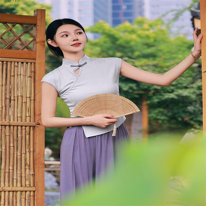 OEING Adult Chinese Classical Dance Short Sleeve Top