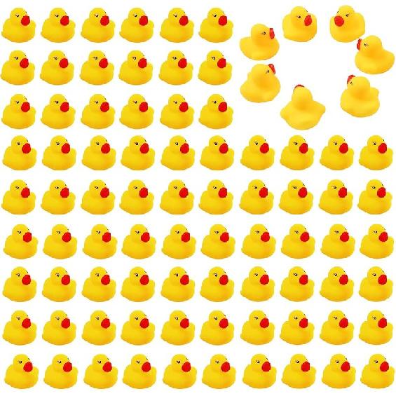 60PCS Rubber Duck - Bath Toys - Pool Toys - Mini Ducks Bulk for Kids Baby Shower Decorations Birthday Party Favors Gift Classroom Summer Beach Pool жёлтый