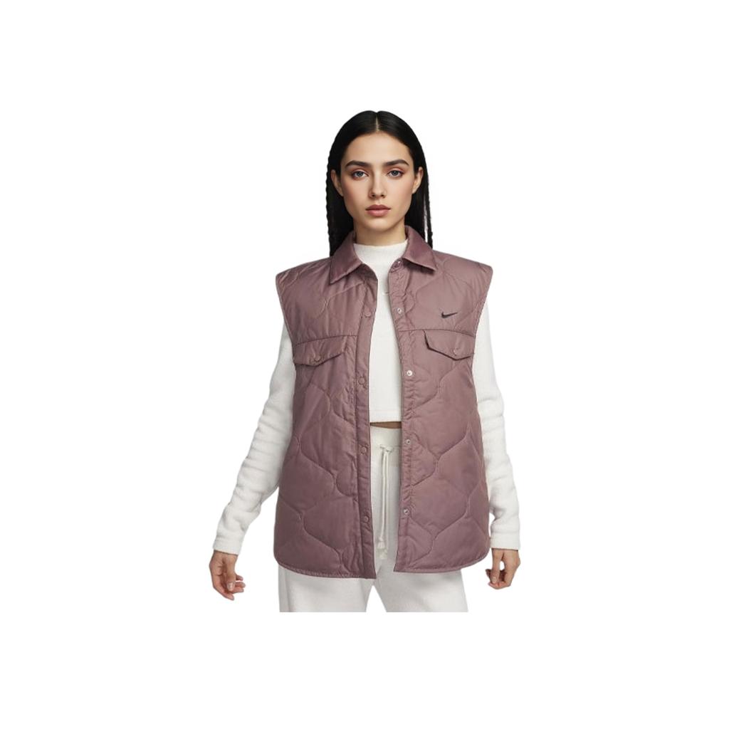 Nike Solid Logo Casual Sleeveless Vest Women Vests Smoke-Pink FB8738-208