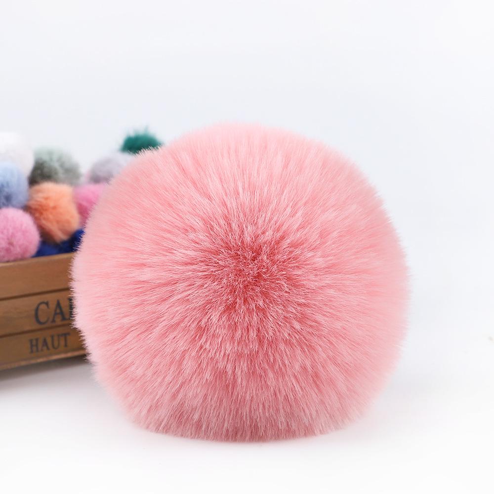 1 Pieces Faux Fox Fur Pom Pom Balls DIY Hat Beanie Accessories with Elastic Loop for Hats Keychains Scarves Gloves Bags Shoes