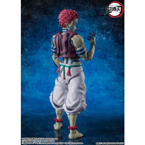 TAMASHII NATIONS S.H.Figuarts Demon Slayer: Kimetsu No Yaiba Akaza, Approximately 145mm, PVC & ABS Painted Action Figure