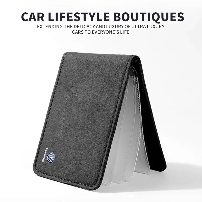 B6 VW Dla Volkswagena Modna Torba na Dokumenty Samochodowe ze Skóry PU Pokrowiec na Karty Kredytowe Dla Volkswagena VW GTI Rline R Polo Golf MK8