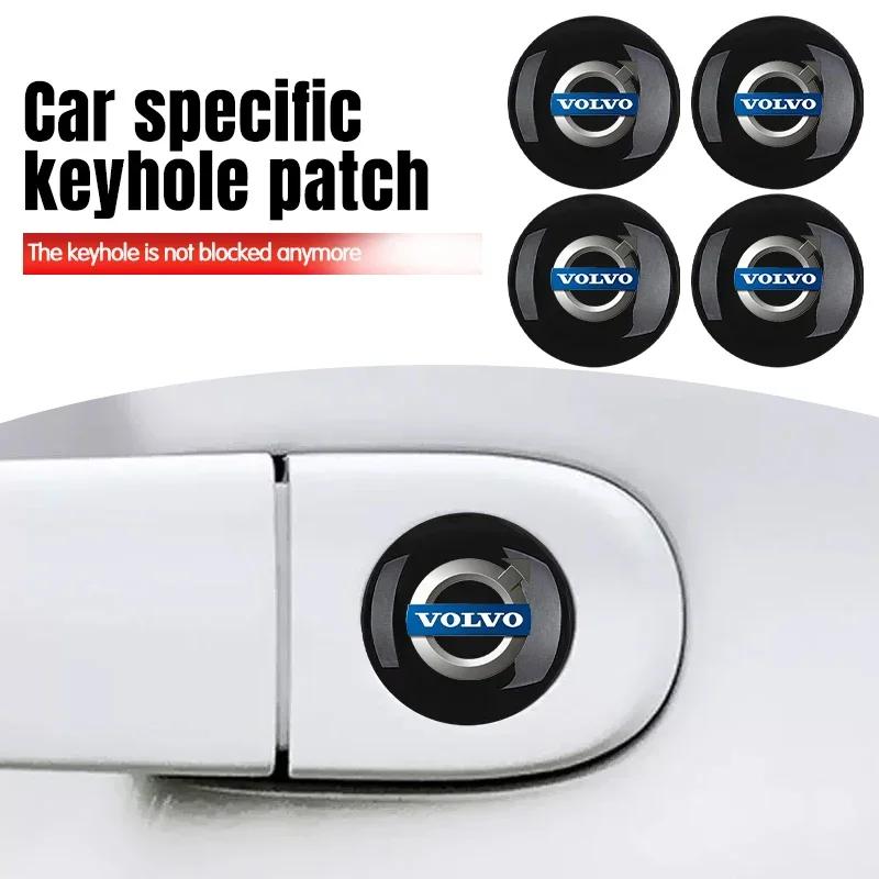 4 pegatinas protectoras antipolvo para el núcleo de la cerradura de la puerta del coche Volvo S40 S60 S90 XC40 XC60 XC90 V40 V50 V60 V90 C30 C70 S80 V70