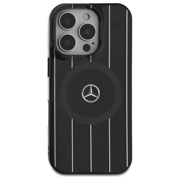 Mercedes Mehmp16S23Hrsk Iphone 16 6.1   Czarny/Black Hardcase Mb Double Layer Crossed Lines Magsafe