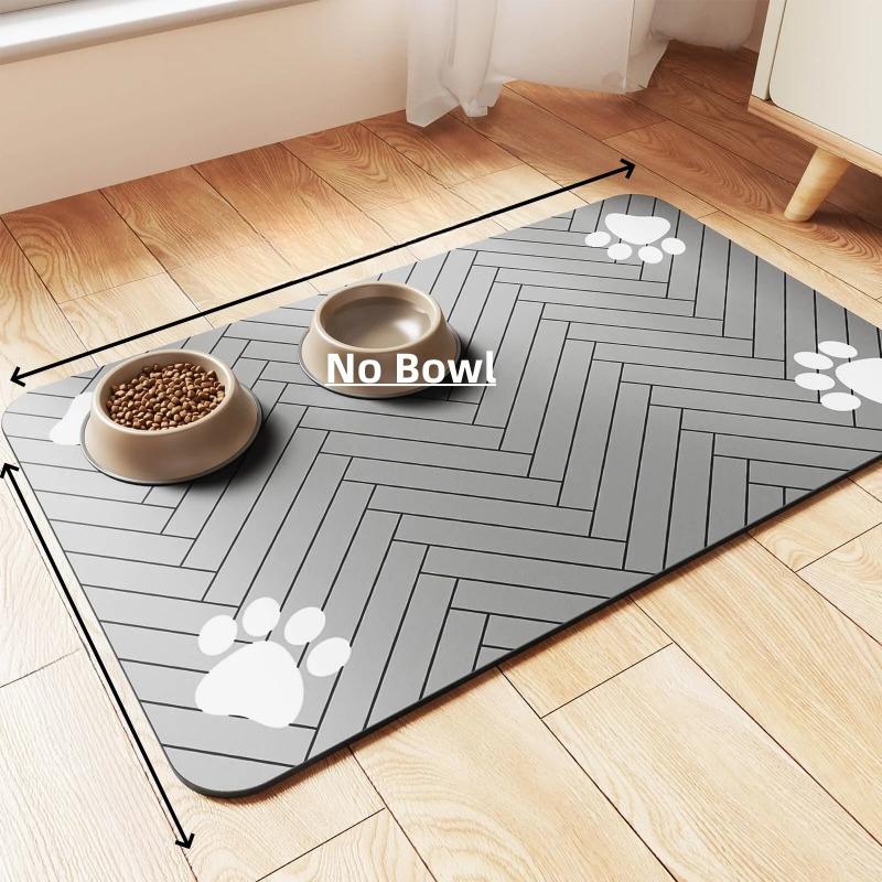 Pet Feeding Mat-Absorbent Pet Placemat for Food and Water Bowl  with Waterproof Rubber Backing  Quick Dry Water Mat for Dog Cat