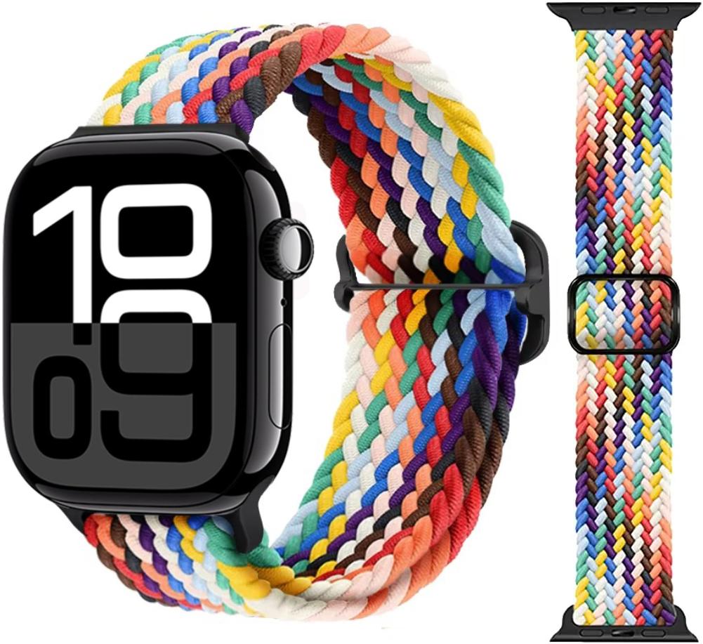 Nylon Braided Loop Band for Apple Watch Ultra/2 49mm 10 9 8 7 46mm 45mm 41mm 6 5 4 SE 44mm 40mm Elastic Strap for iWatch 3 42mm