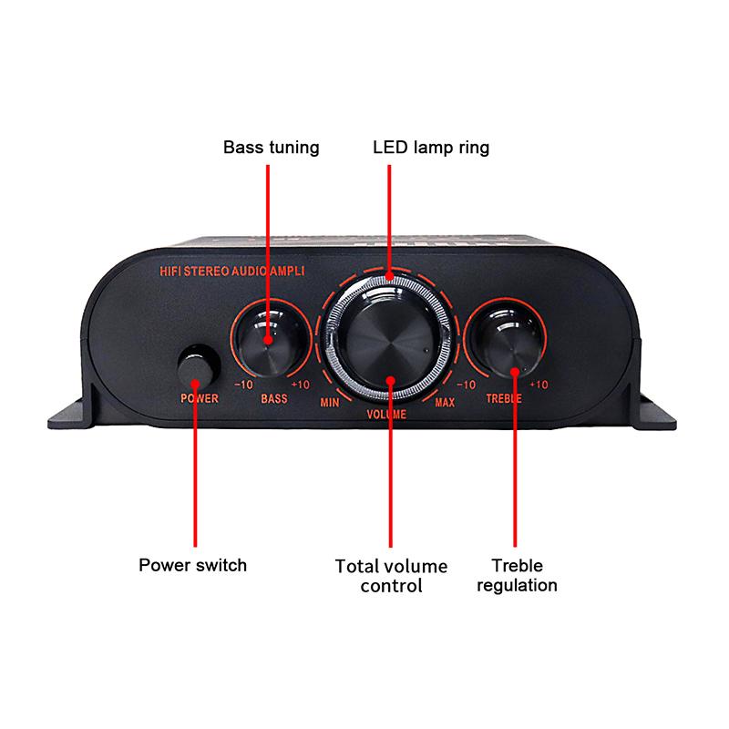 Audio Leistungsverstärker Tragbarer Schallverstärker Lautsprecherverstärker Kompakte Größe Audio Leistungsverstärker