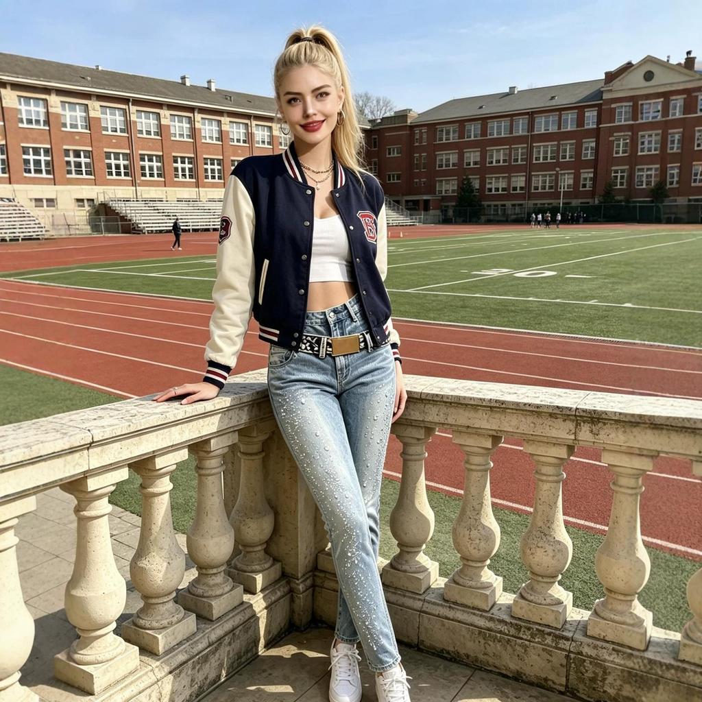 Spring/Summer 2026 Women's High-Waisted Rhinestone Straight-Leg Denim Jeans (Slimming)