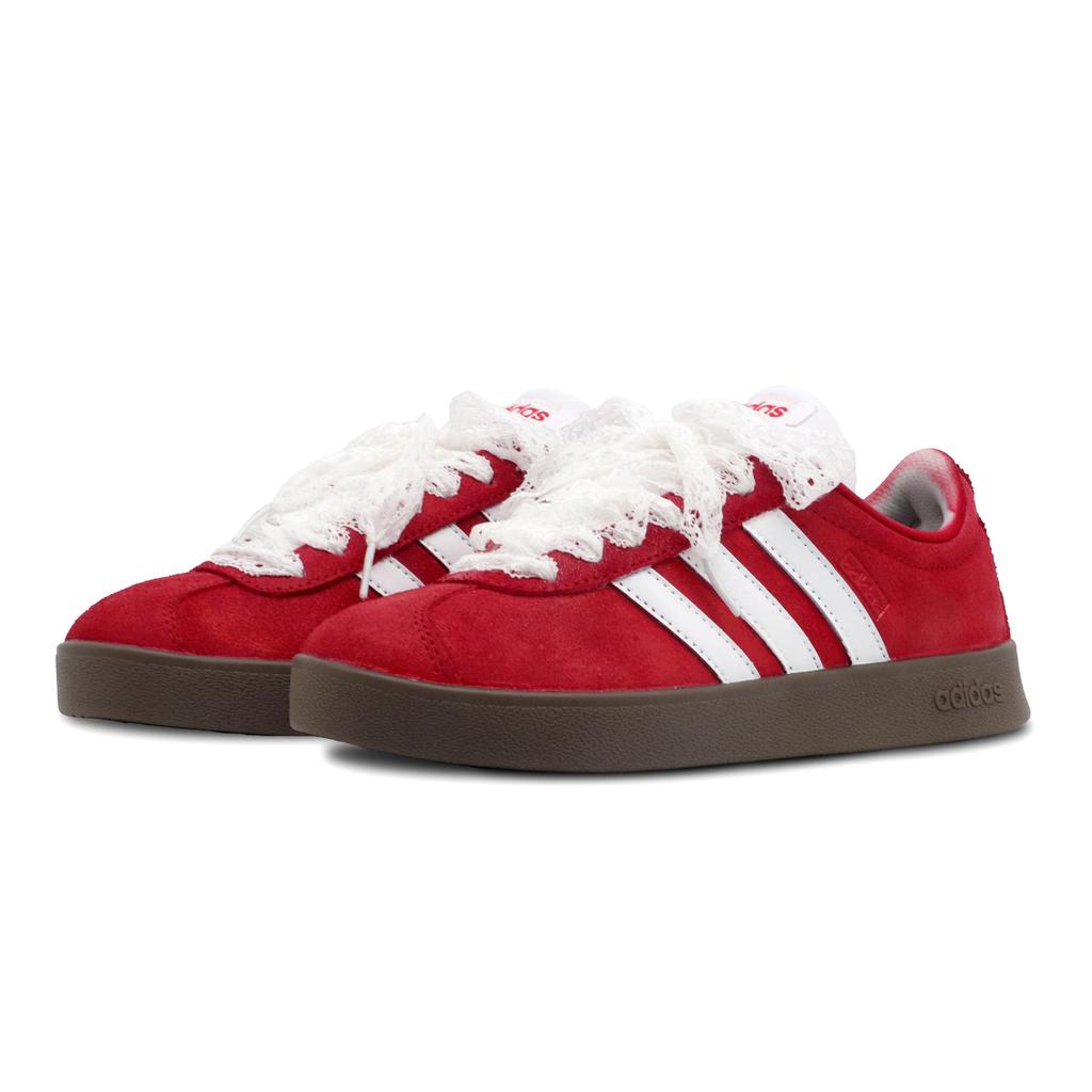 Adidas VL COURT 2.0 Abrasion Resistant Low top Skateboard Shoes Unisex Red White HQ1802(Team269-)