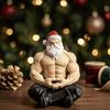 Unique Christmas Party Supplies Muscular Santa Claus Figurine, Funny Hilarious Resin Strong Statue, Novelty Bodybuilder Decoration Collectible Desktop