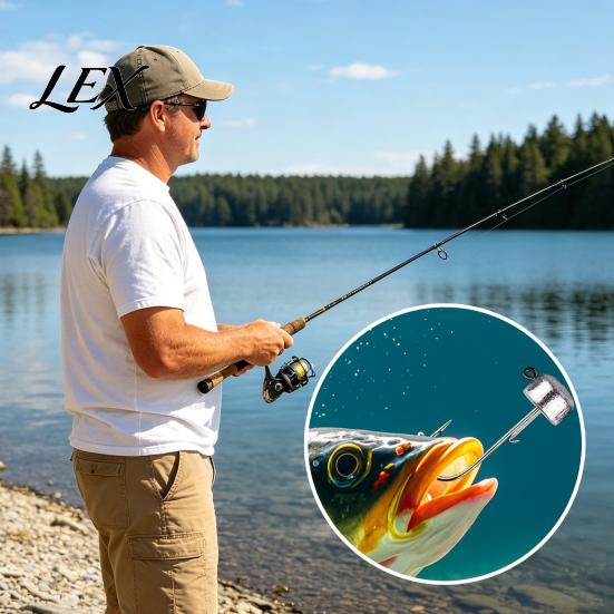 High Strength Hooks 50Pcs Metal Fishing Set, 3.5/5/7/10/14g Jig Head Hook, Heavy Tackle Accessories Duty Fish Hook with Barbs for Freshwater Saltwater