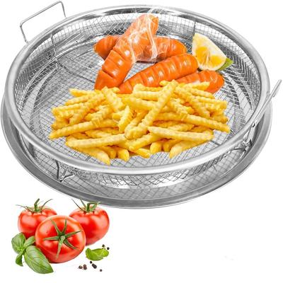 Edelstahl Filtertablett, Backofen Heißluftfritteuse Korb Rundes Netzkorb, Frittierrost, Küchenwasserfilter, Spülmaschinenfest