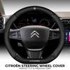 YJTHM1 For Citroen C2 C3 C5 Aircross VTS Xsara C-Crosser Berlingo Jumpy Carbon fiber Leather Car Steering Wheel Cover Auto Accessories