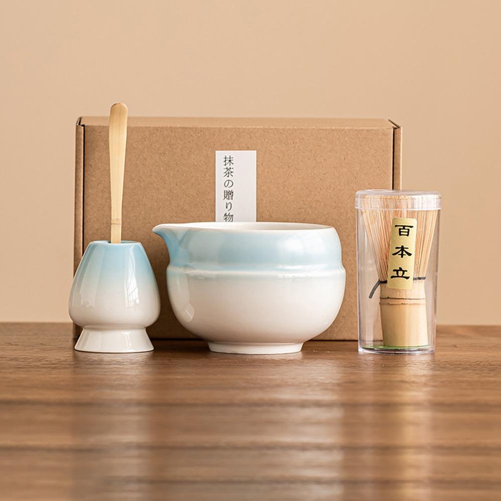 4PCS Food Grade Japanese Matcha Tea Set Reusable Japanese Chasen Traditional Matcha Whisk  Stirring