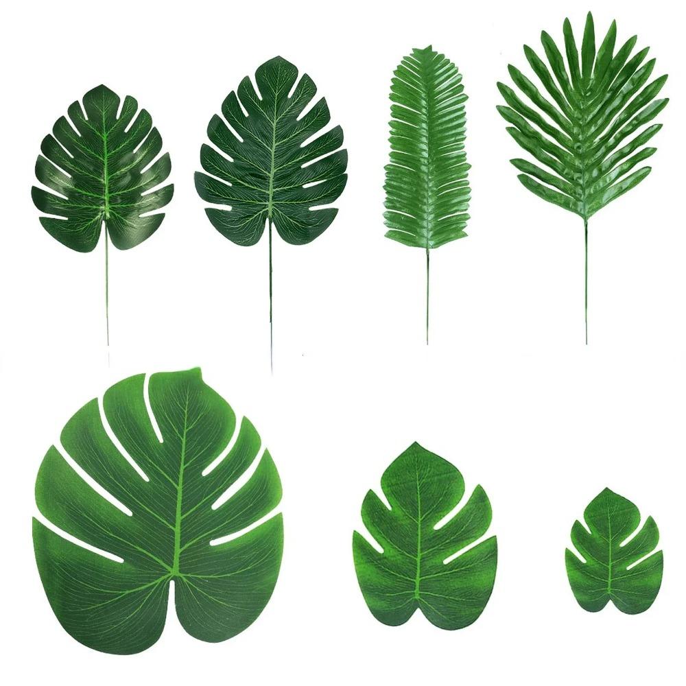 10 STÜCKE Tropische Palmblätter Sommer Monstera Künstliche Seide Schildkrötenblätter für Zuhause Hawaiianische Luau Strand Hochzeitsfeier Dekor